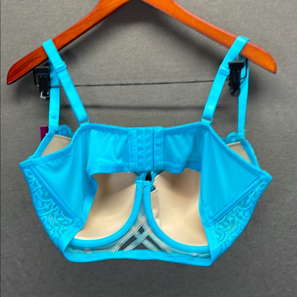 Adore Me Blue Lace Bra with Adjustable‎ Straps - Picture 5 of 7